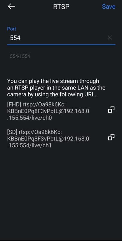 RTSP Settings Example 3
