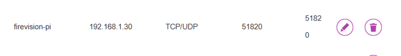 Router port forwarding settings